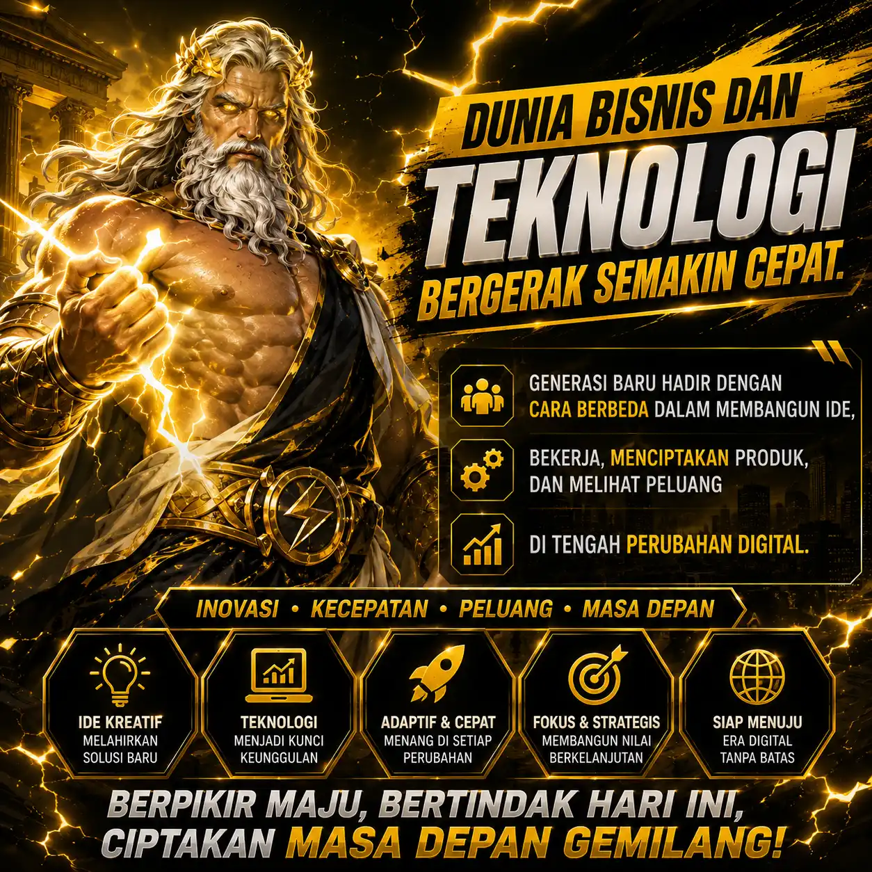 Ilustrasi pemimpin dan perkembangan bisnis modern